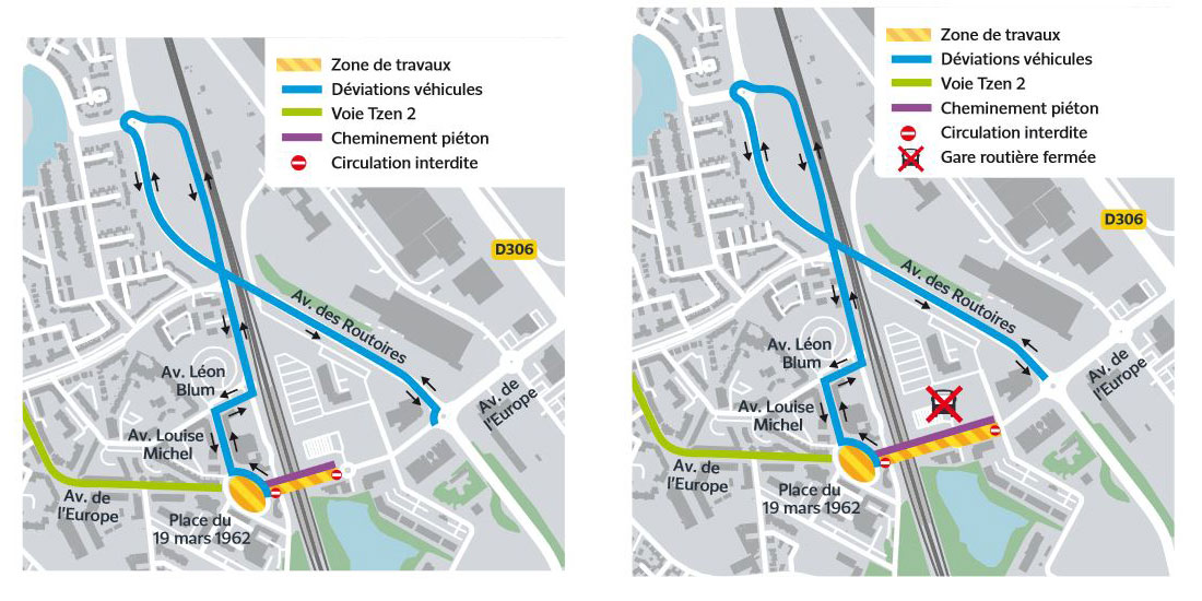 Plans des phases 2 et 3 des travaux à Savingy-le-Temple à l'été 2023